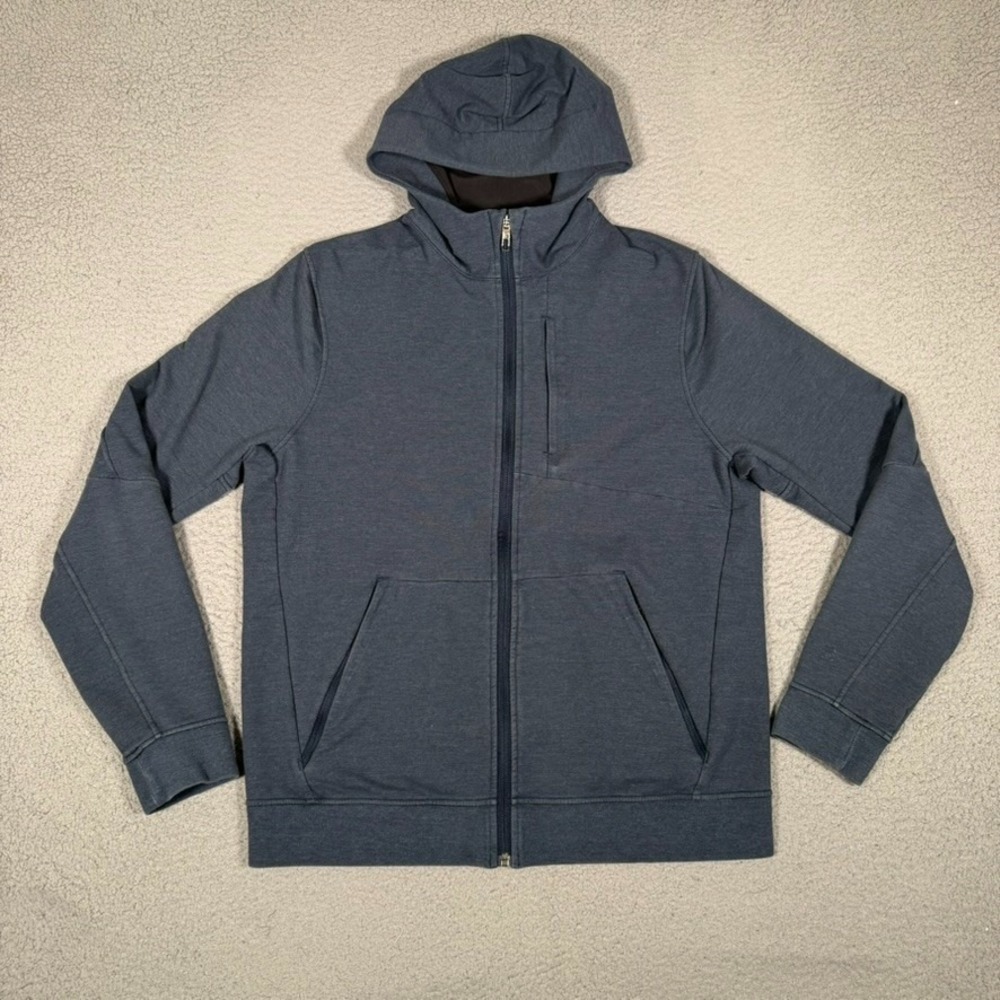 Lululemon Hoodie Mens Large Heather True Navy City Sweat Full Zip Pockets Casual